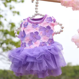 Vestido flores y tul