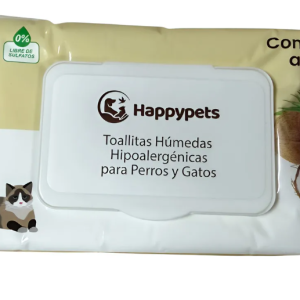 Toallitas humedas aroma Coco 50 unidades para mascotas