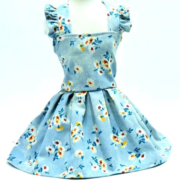 Vestido mezclilla flores pintadas