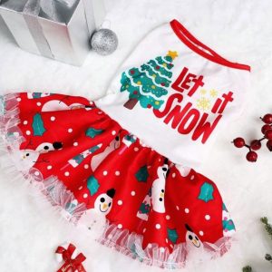 Vestido con vuelos navideño para mascotas