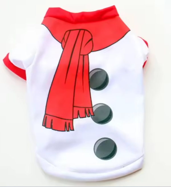 Polera hombre de nieve para mascotas