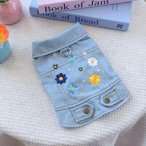 Chaqueta de mezclilla florecillas