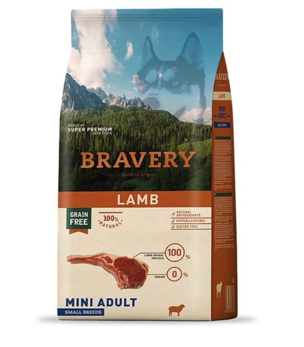 Alimento Bravery Lamb mini adulto 2 kilos