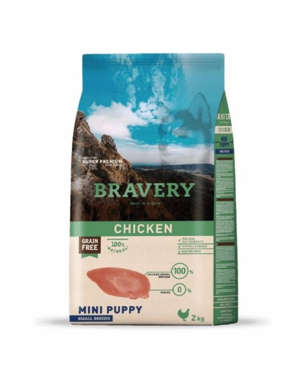 Alimento Bravery chiken puppy 2 kilos