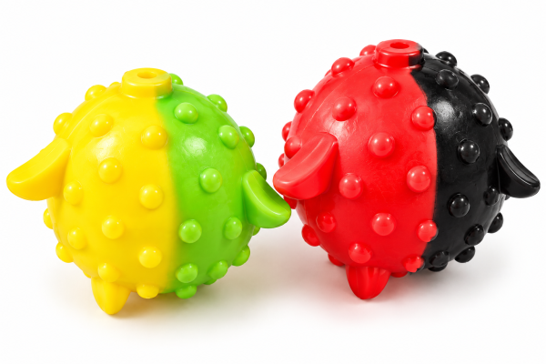 Pelota Bicolor con Relieves para Perros